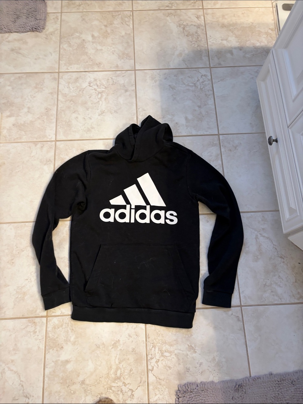 adidas Black Hoodie with White Logo